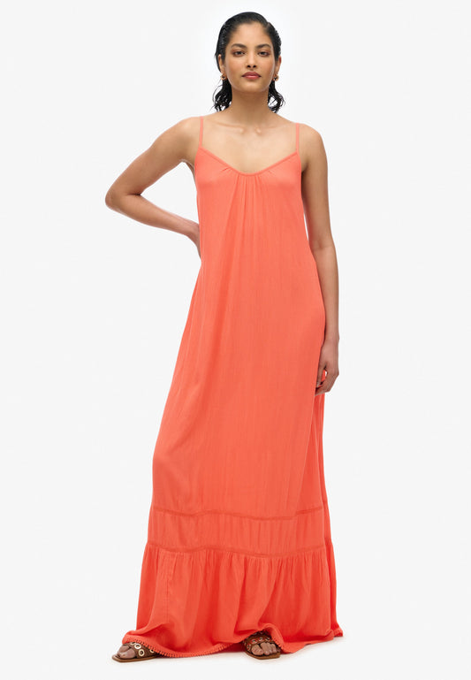 Cami Maxi Dress | Hot Coral