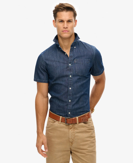 Essential Short Sleeve Denim Shirt | Rinse Wash