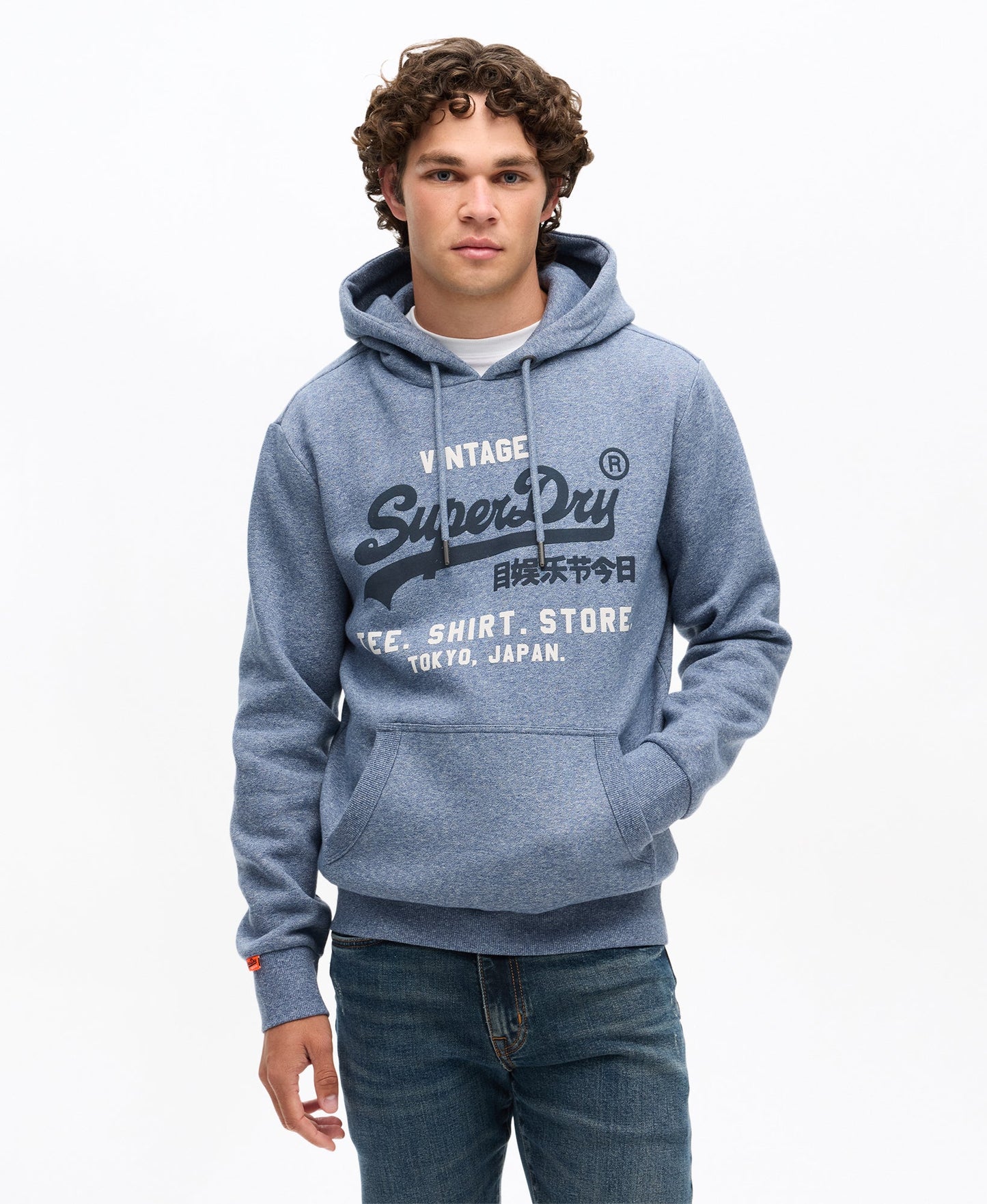 Vintage Logo Relaxed Hoodie | Tois Blue Grit