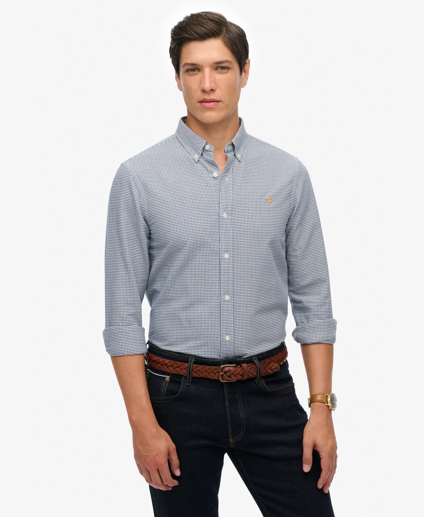 Classic Oxford Long Sleeve Shirt | Ocean Navy Gingham