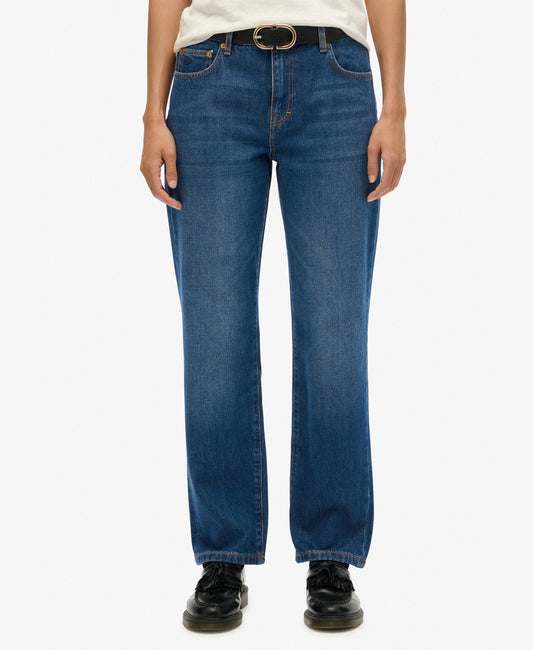 Mid Rise Straight Jean | Deep Indigo Denim 30