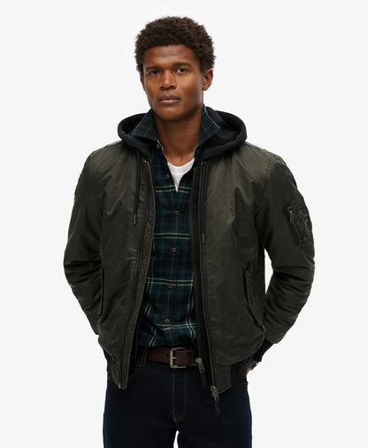 Military Ma1 Bomber Jacket | Washed Dark Green
