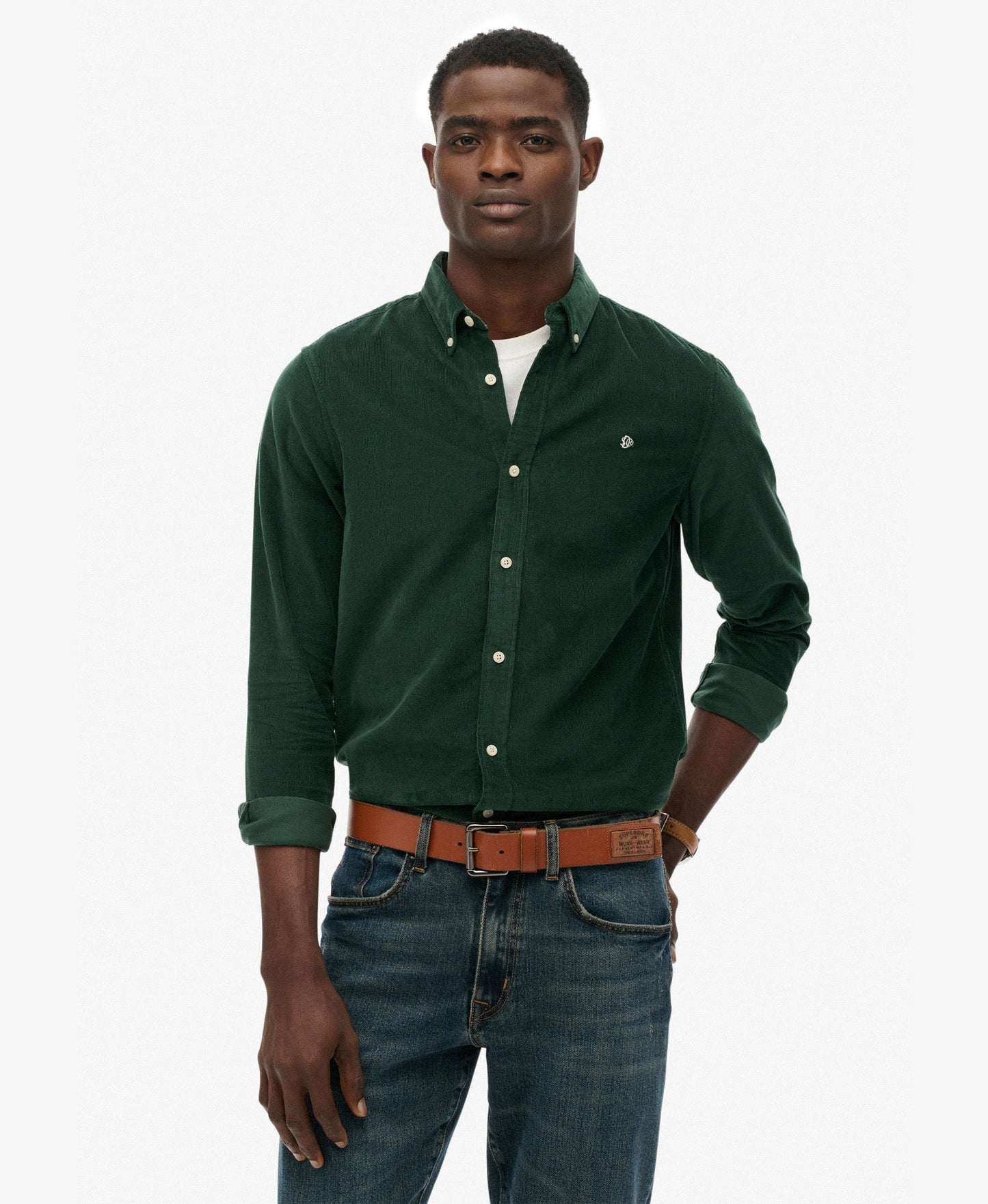 Classic Needle Cord Shirt | Enamel Green
