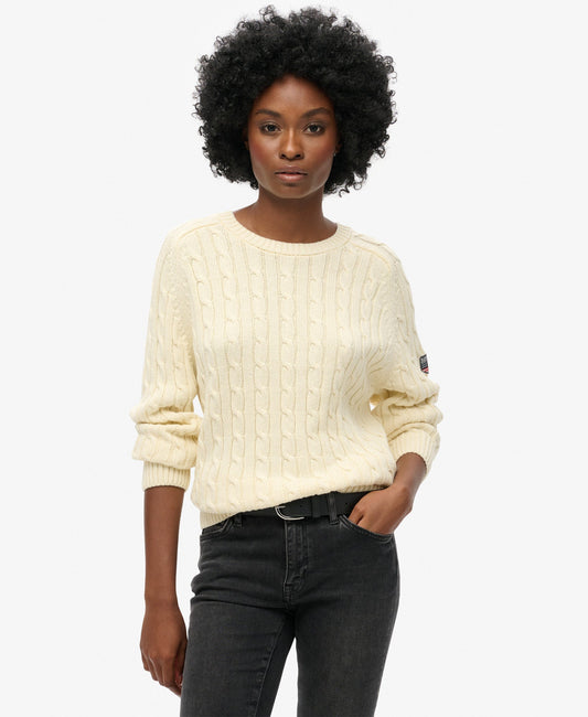 Slouchy Cable Knit | Natural White