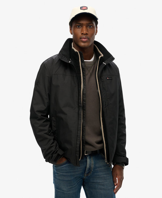 Non Hooded Logo Windbreaker | Jet Black