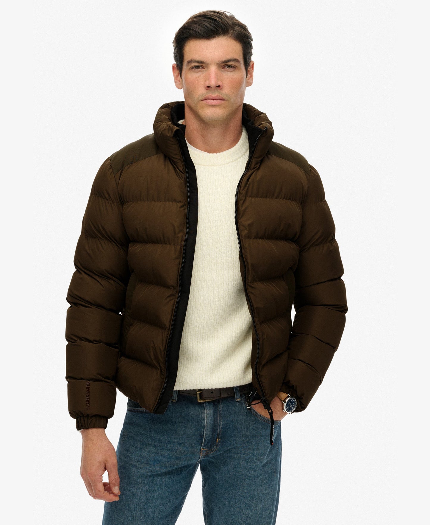 Sports Puffer Jacket | Slate Brown
