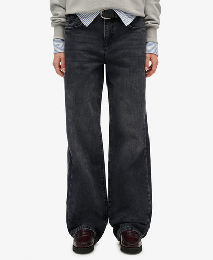 Mid Rise Wide Leg Jean | Overdyed Black 30