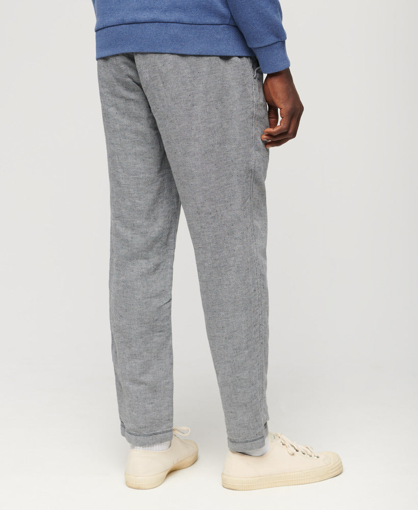 Drawstring Linen Trouser | Dark Navy/Optic