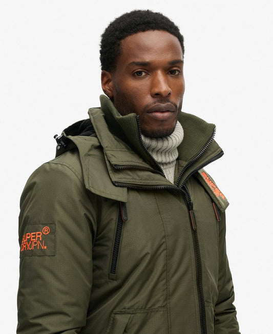 Hooded Mountain Windbreaker Slim Fit Jacket | Army Khaki