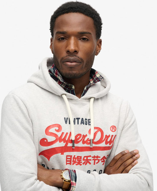 Duo Vintage Logo Hoodie | Glacier Grey Marle