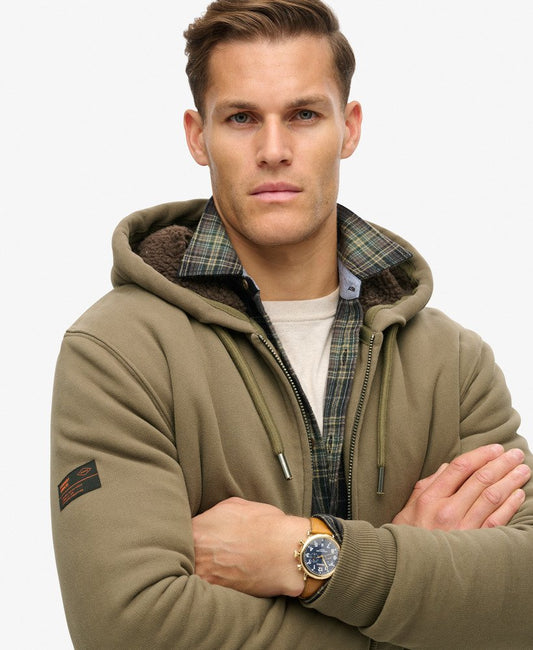Borg Lined Ziphood | Morel Brown