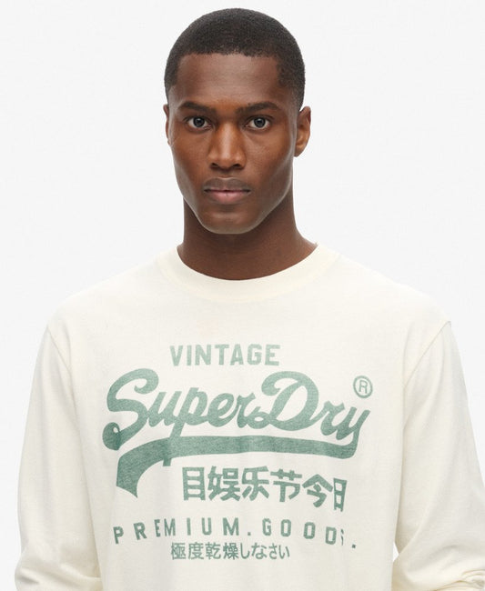 Classic Vintage Logo Graphic Long Sleeve Top | Ecru