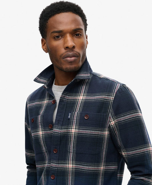 Vintage Check Overshirt | Boseman Check Navy