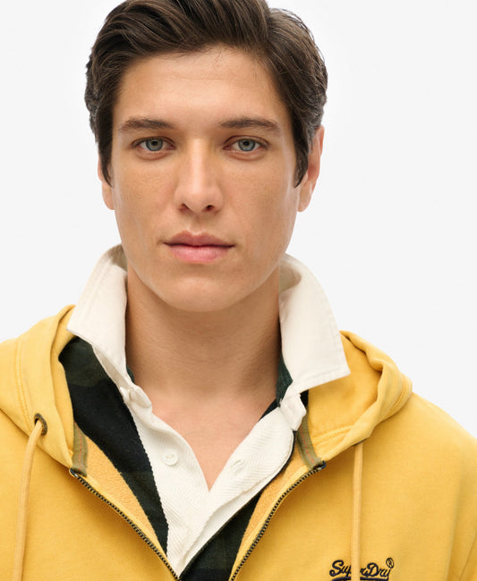 Essential Logo Washed Ziphood | Washed Winter Gold