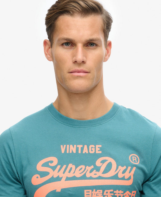 Neon Vintage Logo Graphic Tee | Hydro Dark Turquoise