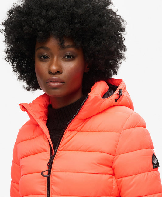 Classic Fuji Puffer Slim Fit Jacket | Hyper Fire Coral