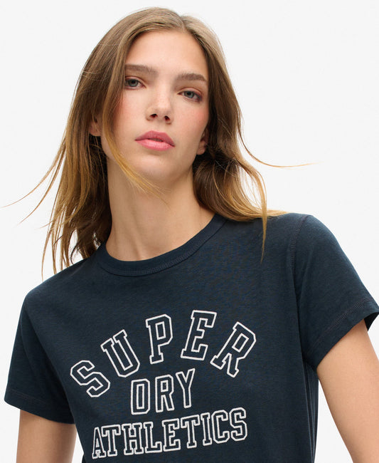 Athletic Graphic Fitted Slim Fit Tee | Eclipse Navy Slub