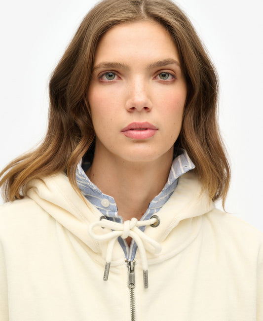 Velour Ziphood | Desert Bone Off White