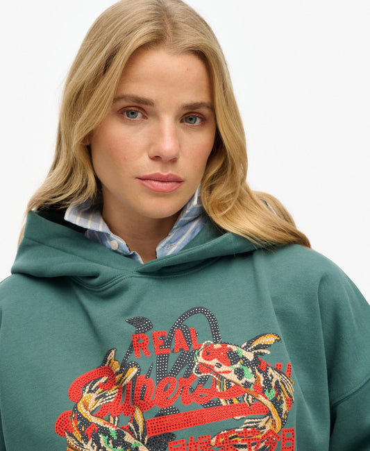 Vintage Logo Tokyo Relaxed Hoodie | Mallard Green