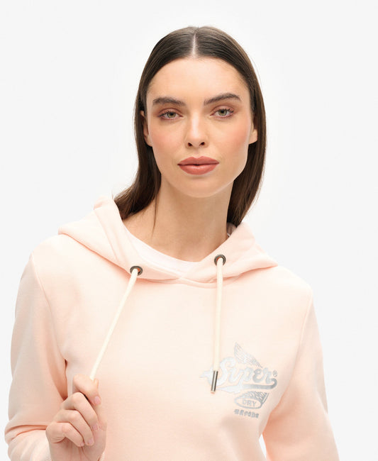 Athletic Metallic Hoodie | Pink Clay