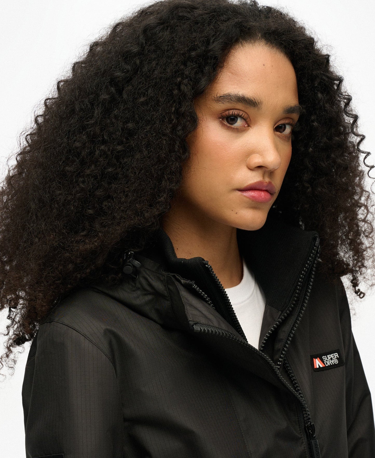 Hooded Mountain Windbreaker Slim Fit Jacket | Black