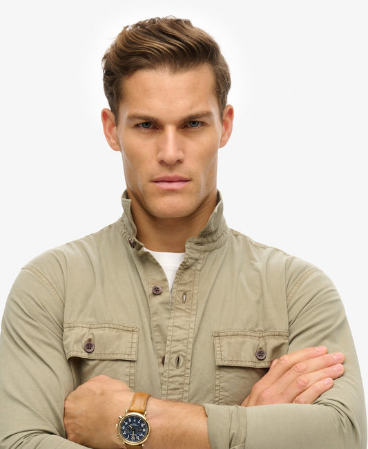 Military Long Sleeve Shirt | Light Khaki Green