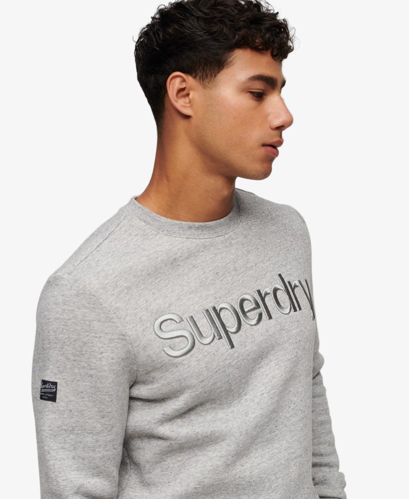 Tonal Embroidered Logo Crew | Athletic Grey Marle