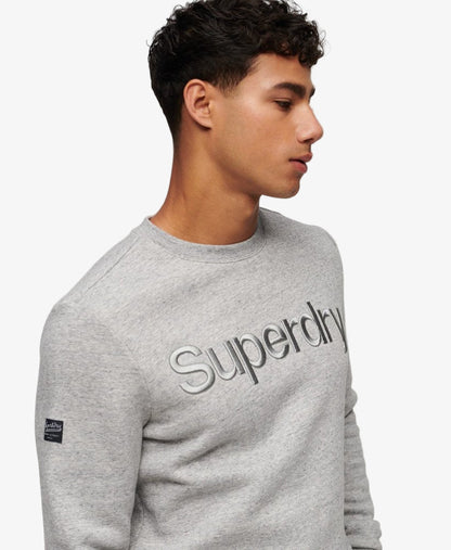 Tonal Embroidered Logo Crew | Athletic Grey Marle