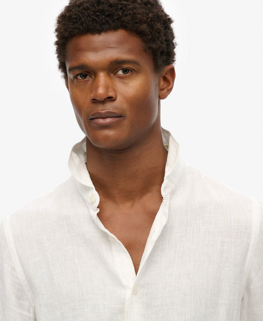 Vacation Long Sleeve Linen Shirt | Optic