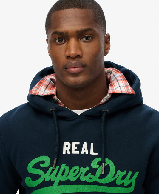 Vintage Logo Tri Slim Fit Hoodie | Eclipse Navy