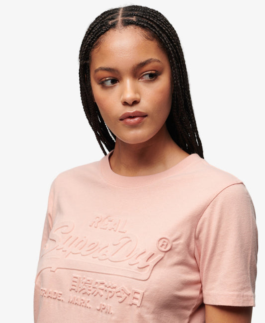 Embossed Vintage Logo Relaxed Tee | Peach Whip Pink