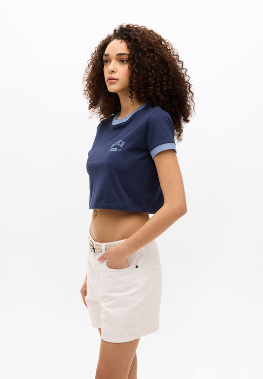 Athletic Essentials Ringer Slim Fit Tee | Richest Navy