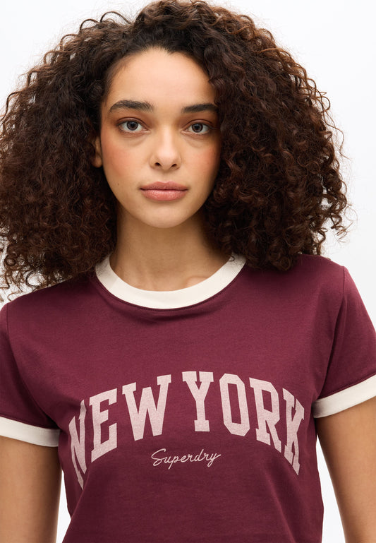 Athletic Essentials Ringer Slim Fit Tee | Port Red
