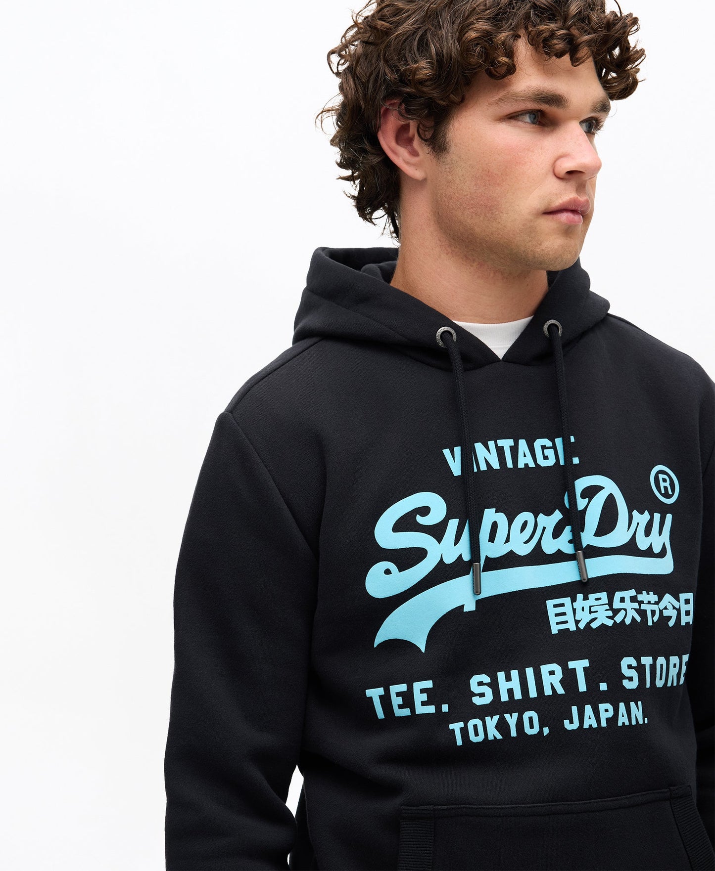 Vintage Logo Relaxed Hoodie | Jet Black