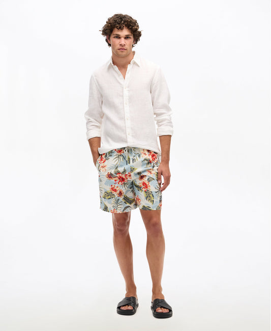 Hawaiian Print 17'' Swim Short | Aloha Shadow