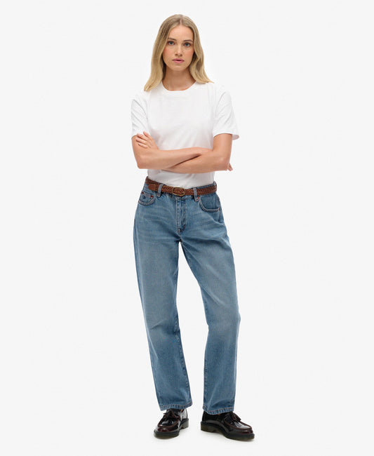 Mid Rise Straight Jean | Mid Blue Denim 30