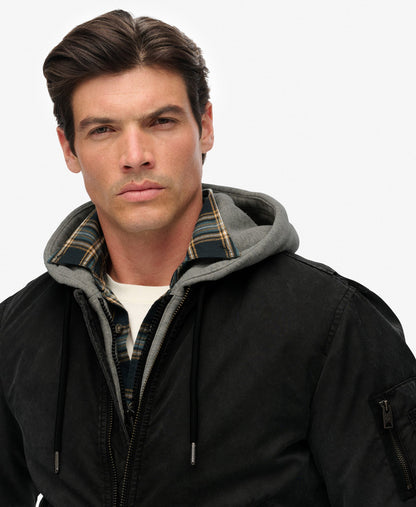 Military Ma1 Bomber Jacket | Washed Black
