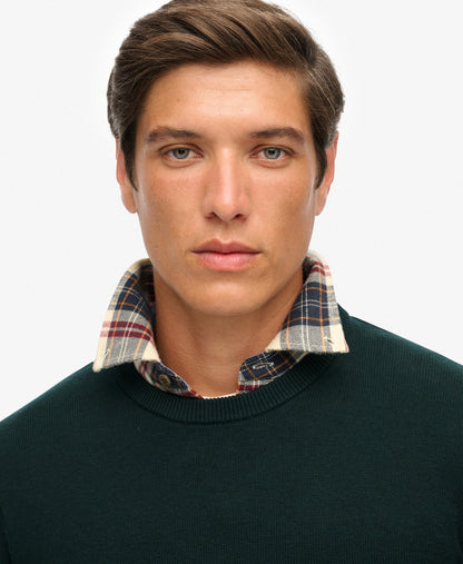 Essentials Cotton Jumper | Enamel Green Marle
