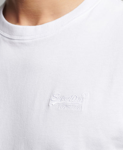 Organic Cotton Vintage Logo Embroidered Slim Fit Top | Optic