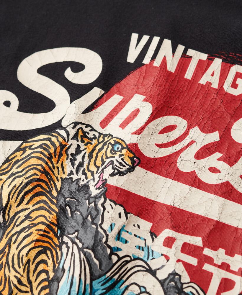 Tokyo Vintage Logo Graphic Tee | Bison Black