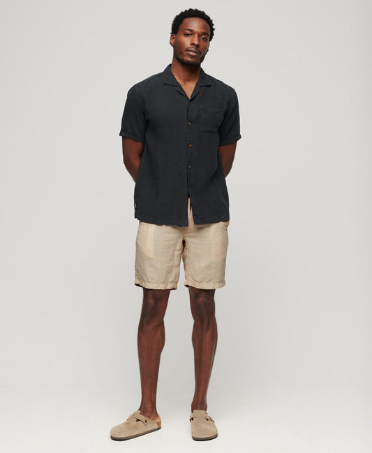 Drawstring Linen Shorts | Stone Grey