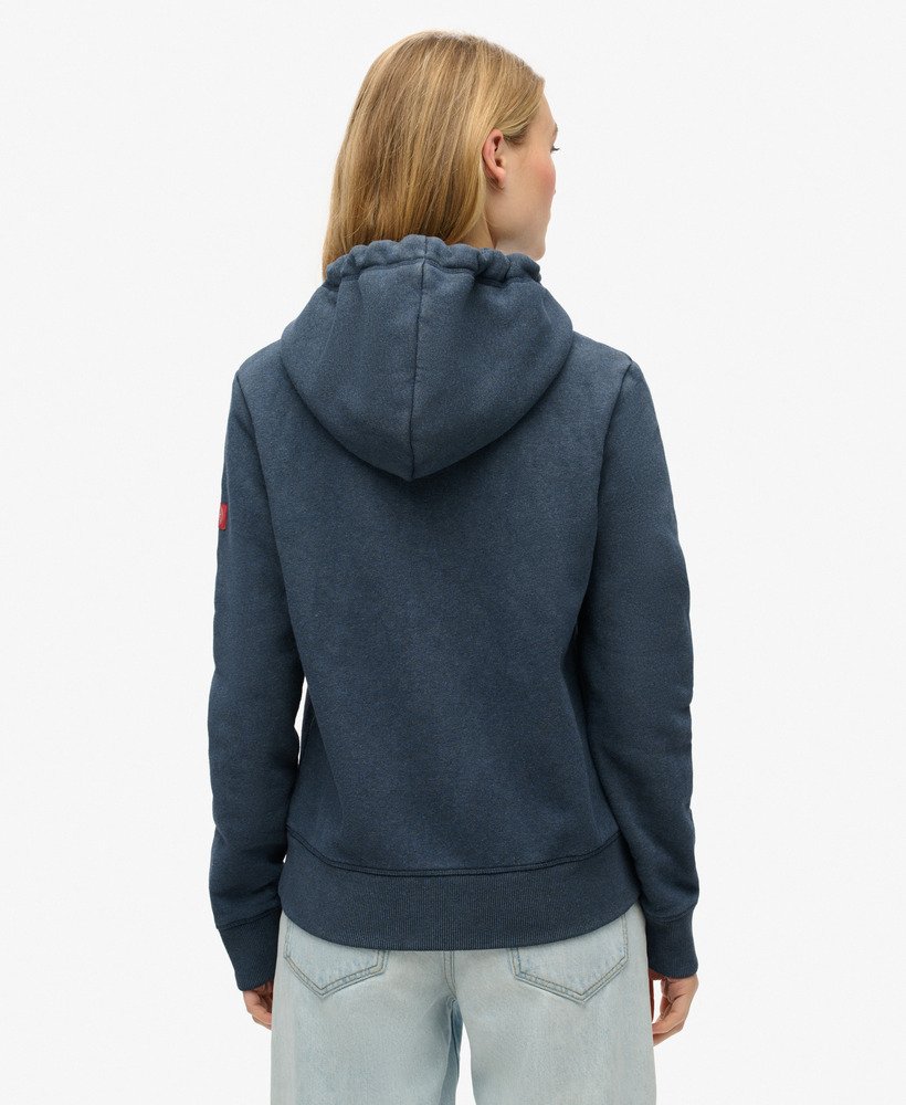 Embroidered Vintage Logo Graphic Hoodie | Trench Navy Marle