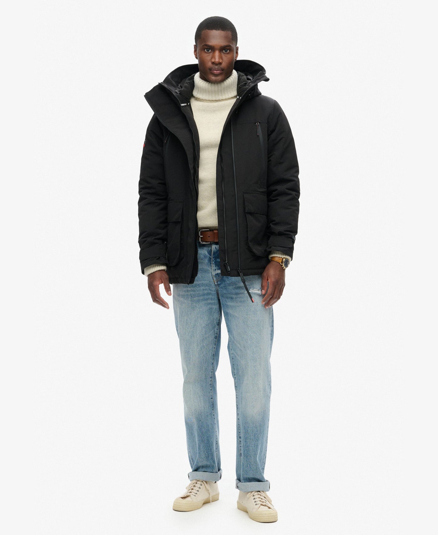 Hooded Ultimate Embroidered Windbreaker | Black