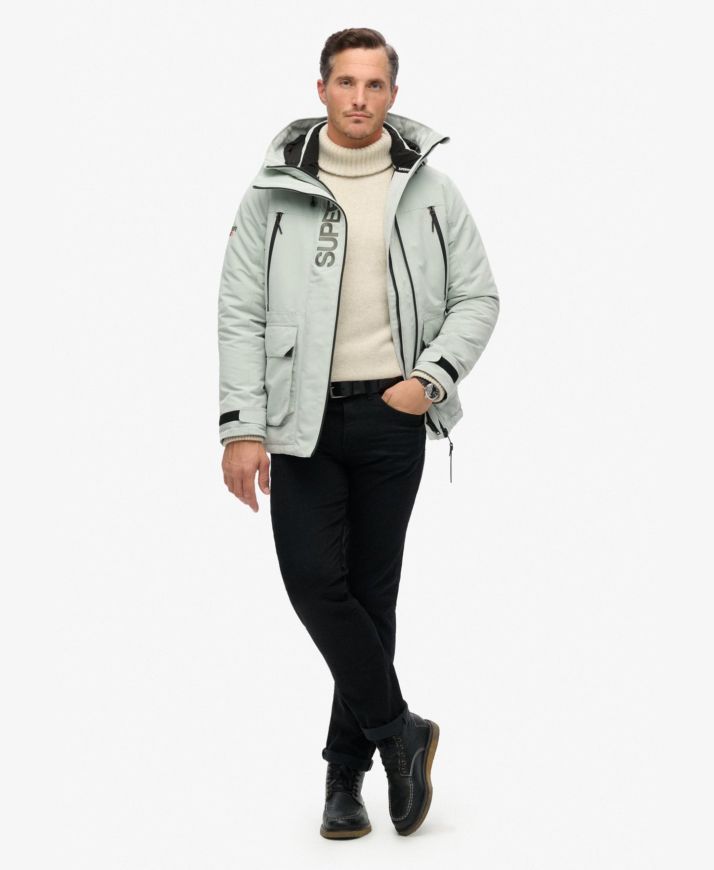Hooded Ultimate Embroidered Windbreaker | Puritan Grey