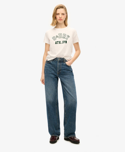 Athletic Graphic Fitted Slim Fit Tee | Off White Slub