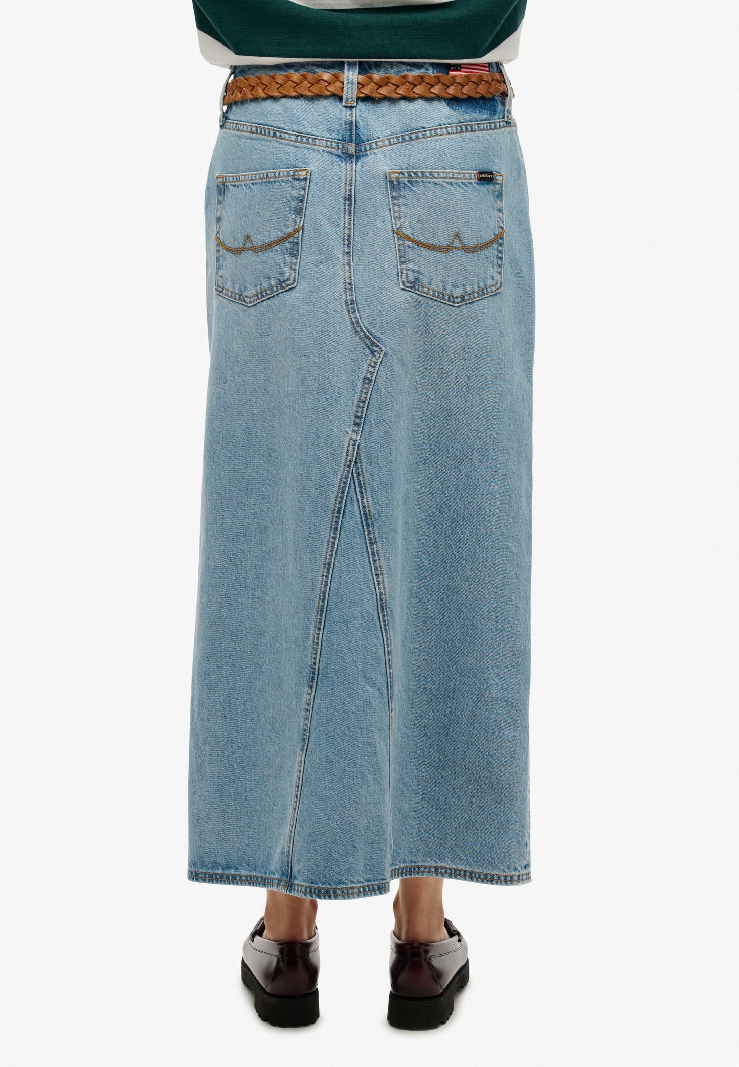 Denim Split Maxi Skirt | Beach Blue