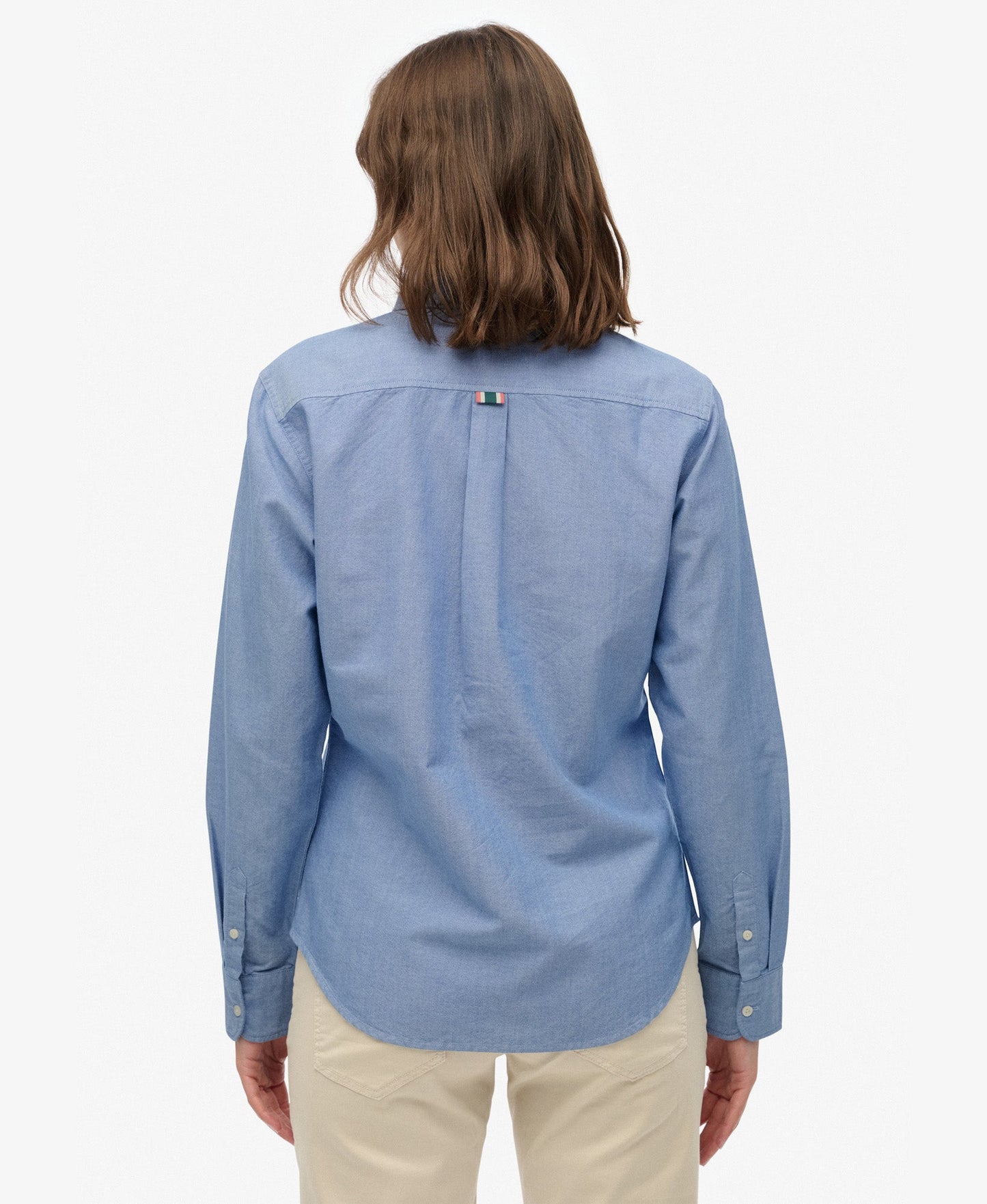 Slim Oxford Long Sleeve Shirt | Azure Blue Chambray Oxford