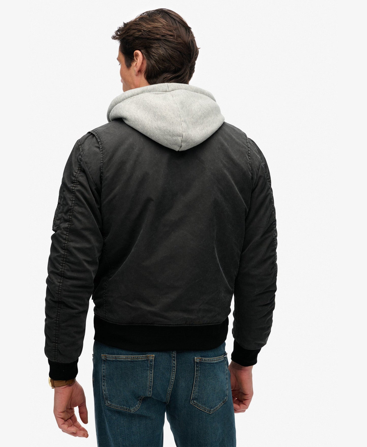 Military Ma1 Bomber Jacket | Washed Black