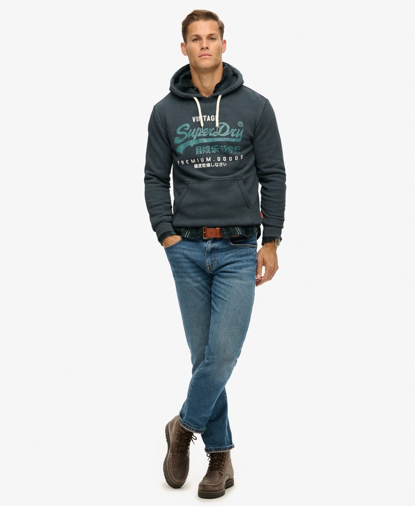 Duo Vintage Logo Hoodie | Jet Black