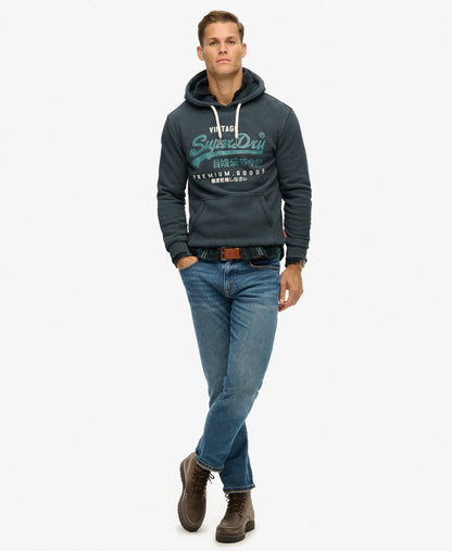 Duo Vintage Logo Hoodie | Jet Black
